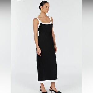 Dissh Carter Black Linen Midi Dress